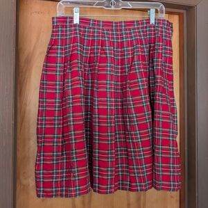 Karen Scott Red Plaid A-Line Skirt